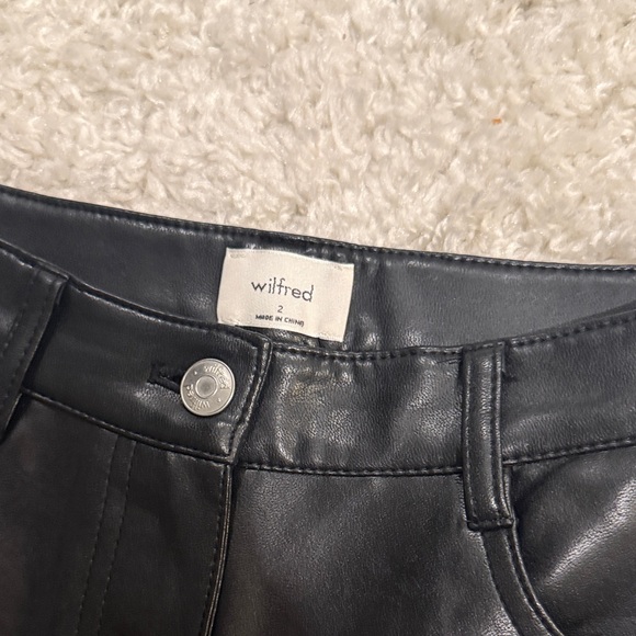 Aritzia Black Faux Leather High-Rise Pants - Picture 2 of 3